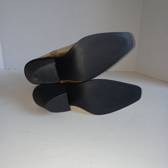 NWT- Scoop Western Style Metallic Gold Snake Texture Booties -‎ Size 8 - Picture 3 of 3